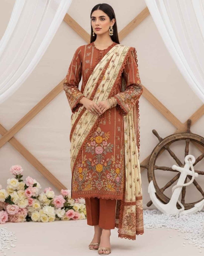 Crayola Crystal women’s unstitched 3pc printed viscose suit