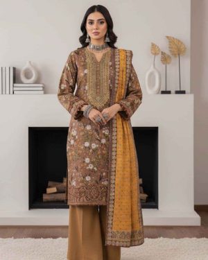 Coffee Bean women’s unstitched 3pc printed viscose suit winter collection