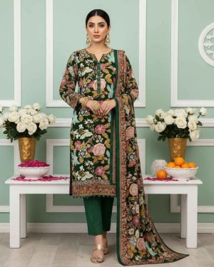 Green Grace women’s unstitched 3pc printed viscose suit